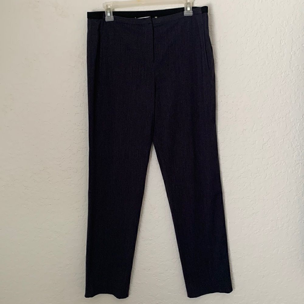T Tahari Navy Straight Slim Leg Trousers Size 10